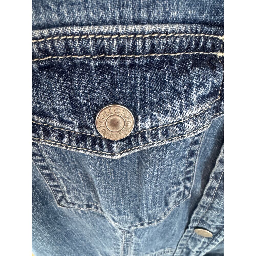 Levis Y2K Denim Dress XS EUC Button Front - Picture 5 of 8
